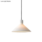 Minimalist White Glass Pendant Ceiling Lamp With Wide Flare Hanging Kit