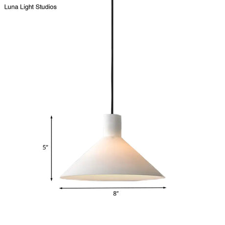 Minimalist White Glass Pendant Ceiling Lamp With Wide Flare Hanging Kit