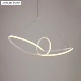 Minimalist White Knot Ceiling Pendant Led Chandelier Lamp - Slim Acrylic Warm/White/Natural Light