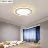 Minimalist White Led Acrylic Disk Flush-Mount Ceiling Light Fixture / 16.5 Warm