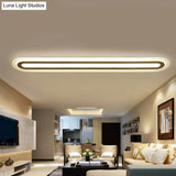 Minimalist White Led Flush Mount Lighting Fixture - Perfect For Living Room