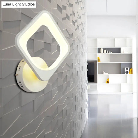 Minimalist White Square Wall Light: Acrylic Sconce Led Lighting For Stair Corridor