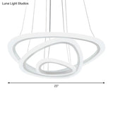 Minimalist White Triangle Led Acrylic Chandelier For Table