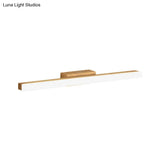 Minimalist Wood Linear Vanity Sconce Light - Beige Led Wall Fixture (16/23.5/31.5 Width)