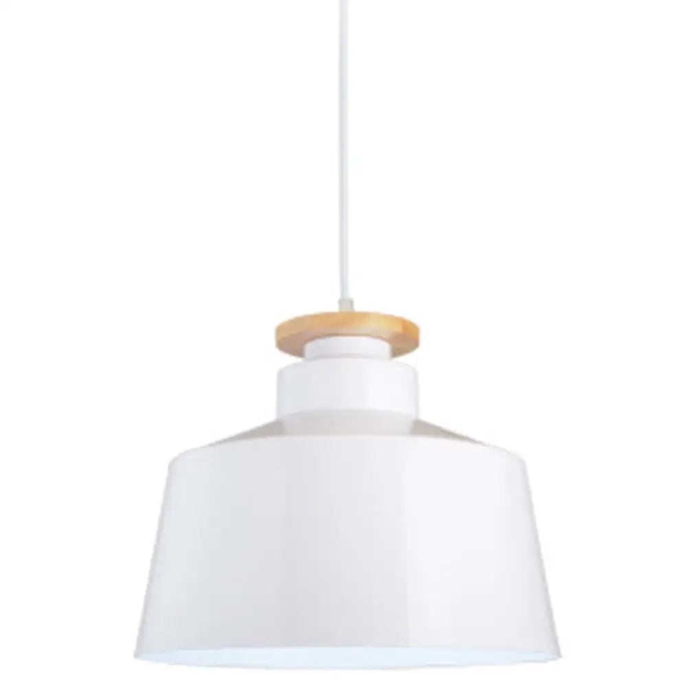 Minimalist Wooden And Metal Pendant Light For Restaurant Ceiling White