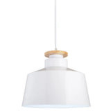 Minimalist Wooden And Metal Pendant Light For Restaurant Ceiling White
