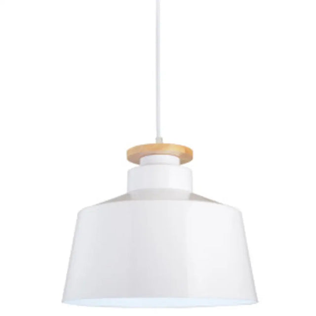Minimalist Wooden And Metal Pendant Light For Restaurant Ceiling White