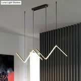 Minimalist Z-Shaped Island Pendant Led Light Fixture For Dining Room