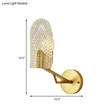 Minimalistic 1-Light Brass Flush Wall Sconce For Bedside - Crystal Tube/Cup/Flat Mounted Lamp