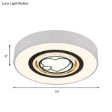 Minimalistic Acrylic Flush Mount Led Ceiling Light For White Bedroom With Crystal Drops & Choice Of