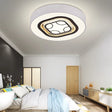 Minimalistic Acrylic Flush Mount Led Ceiling Light For White Bedroom With Crystal Drops & Choice Of