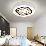 Minimalistic Acrylic Flush Mount Led Ceiling Light For White Bedroom With Crystal Drops & Choice Of