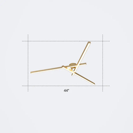 Minimalistic Acrylic Led Ceiling Mount Lamp For Living Room: Radial Flush Light Fixture 3 / Gold