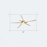 Minimalistic Acrylic Led Ceiling Mount Lamp For Living Room: Radial Flush Light Fixture 5 / Gold
