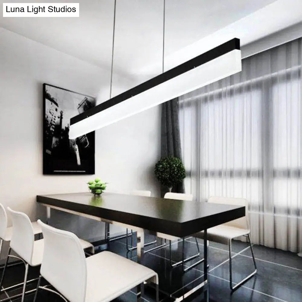 Minimalistic Black Acrylic Led Pendant Chandelier Kit For Linear Office Hanging