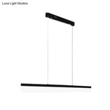 Minimalistic Black Acrylic Led Pendant Chandelier Kit For Linear Office Hanging