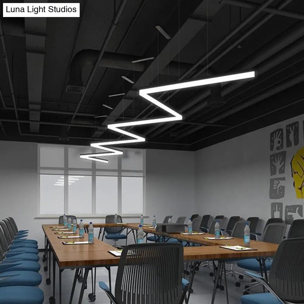 Minimalistic Black Acrylic Led Pendant Chandelier Kit For Linear Office Hanging