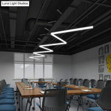 Minimalistic Black Acrylic Led Pendant Chandelier Kit For Linear Office Hanging