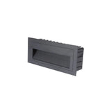 Minimalistic Black Aluminum Led Footlight For Stairway - Quadrilateral Recessed Wall Light / Large