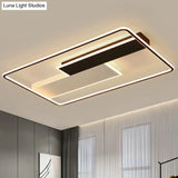 Minimalistic Black - White Metal Flushmount Led Ceiling Light