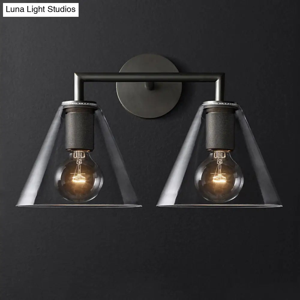 Minimalistic Brass Wall Sconce With Clear Glass For Bedside Lighting