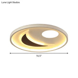 Minimalistic Geometric Acrylic Ceiling Mount Led Flush Light - Black & White-16.5’/20.5’ Wide