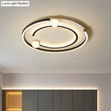 Minimalistic Geometric Led Flush Ceiling Light In Black For Bedrooms