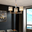 Minimalistic Gold Crystal Cylinder Chandelier For Dining Room Ceiling 3 /