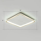 Minimalistic Gold Led Ceiling Light For Bedroom - Ultrathin Aluminum Flush Mount Fixture / 16’ White