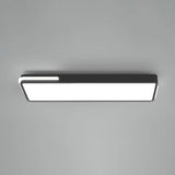 Minimalistic Led Flush Light In Black - Rectangular Corridor Mount With Acrylic Cover / 23.5