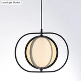 Minimalistic Led Pendant Lamp In Black For Bedside With Acrylic Shade