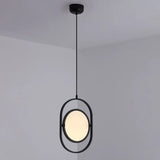 Minimalistic Led Pendant Lamp In Black For Bedside With Acrylic Shade / Vertical