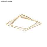 Minimalistic Metal Gold Flush Mount Lamp - 16.5’/20.5’ Wide Led Ceiling Lighting (Customizable