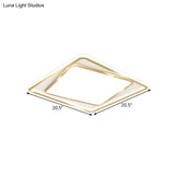 Minimalistic Metal Gold Flush Mount Lamp - 16.5’/20.5’ Wide Led Ceiling Lighting (Customizable