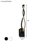 Minimalistic Metal Led Stairway Sconce In Warm/White Light - Black/White