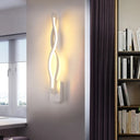 Minimalistic Metal Led Stairway Sconce In Warm/White Light - Black/White White /
