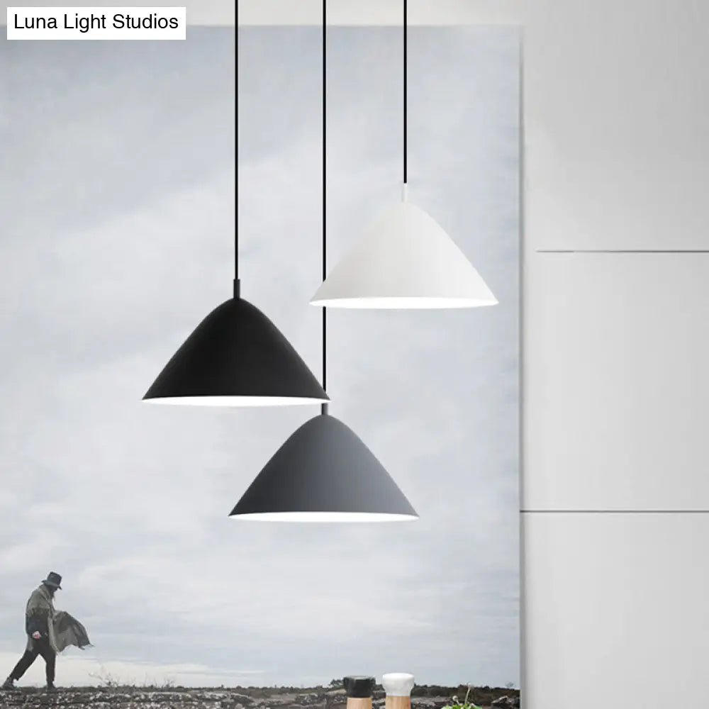 Minimalistic Pyramid Hanging Light In Monochrome Tones - Ideal For Study Room Décor’ Or