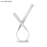 Minimalistic Twisted Desk Lamp - Acrylic Led Night Table Light For Bedside White/Warm Glow