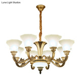 Minimalistic White Frosted Glass Bedroom Chandelier Light Fixture With Hanging Lamp Kit