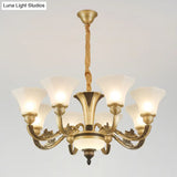 Minimalistic White Frosted Glass Bedroom Chandelier Light Fixture With Hanging Lamp Kit