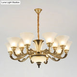 Minimalistic White Frosted Glass Bedroom Chandelier Light Fixture With Hanging Lamp Kit