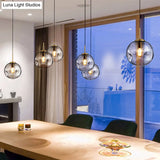 Modern 1 Bulb Pendant Light With Concave Glass Shade - Silver/Red Hanging Fixture For Restaurants