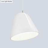 Modern 1-Head Ceiling Light With White Aluminum Dome Shade