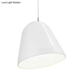 Modern 1-Head Ceiling Light With White Aluminum Dome Shade