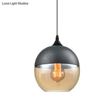 Modern 1-Light Drum/Cylinder/Jar Suspension Pendant – Clear/Yellow Glass White/Black Fixture