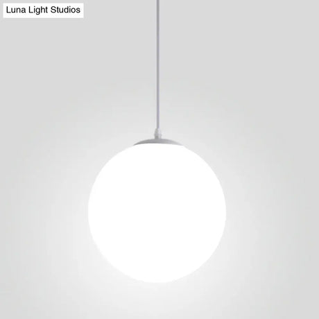 Modern 1 Light Glass Ball Pendant For Clothing Store Ceiling Simple & White