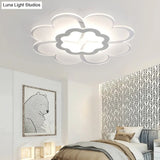 Modern 16’/19.5’ White Led Flower Flush Mount Ceiling Lamp With 3 Light Color Options