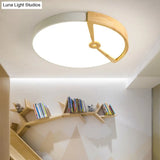 Modern 16/19.5 Wide Round Metal Ceiling Light Fixture With Led Flush Mount Lamp In White/Warm White
