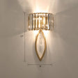 Modern 2-Bulb Gold Flush Mount Sconce With Prismatic Crystal For Aisle Lighting