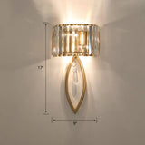 Modern 2-Bulb Gold Flush Mount Sconce With Prismatic Crystal For Aisle Lighting